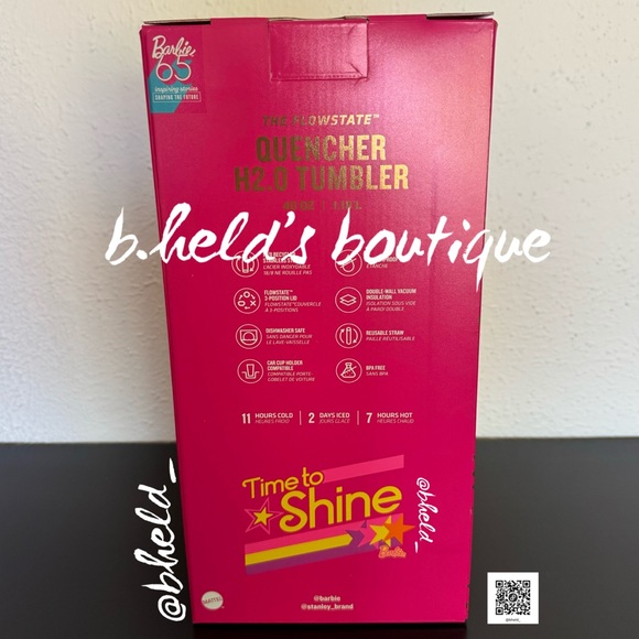 🩷✨💜 Barbie x Stanley Collaboration ‘70s Superstar 40 oz Quencher New NIB NWT - Picture 6 of 13
